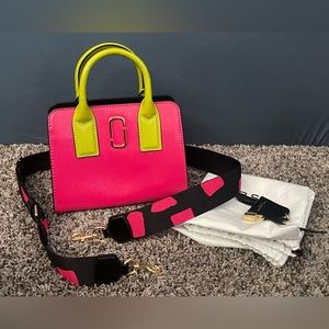 Marc Jacobs Little Big Shot Leather Tote In Pink